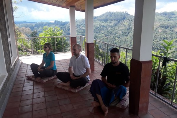 Meditate with monks in a mountain in Ella